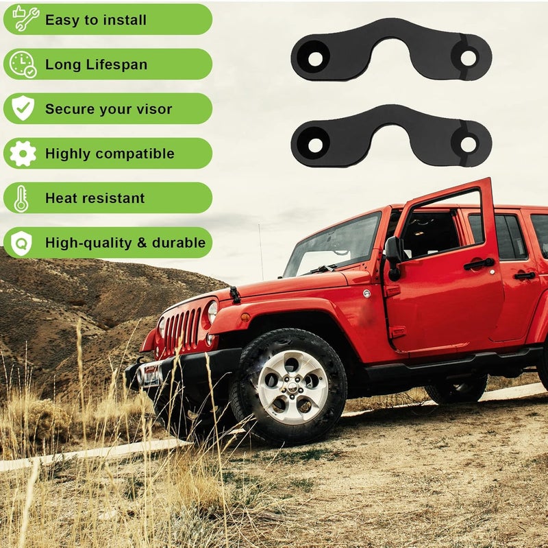Supuse Upgrade Aluminum Alloy Sun Visor Repair Kit, Heavy Duty Visor Mounting Clips for Jeep Wrangler JK JKU 2018 / JL JLU 2018-2024 / Gladiator JT 2020-2024 (Round 2) - Image 5